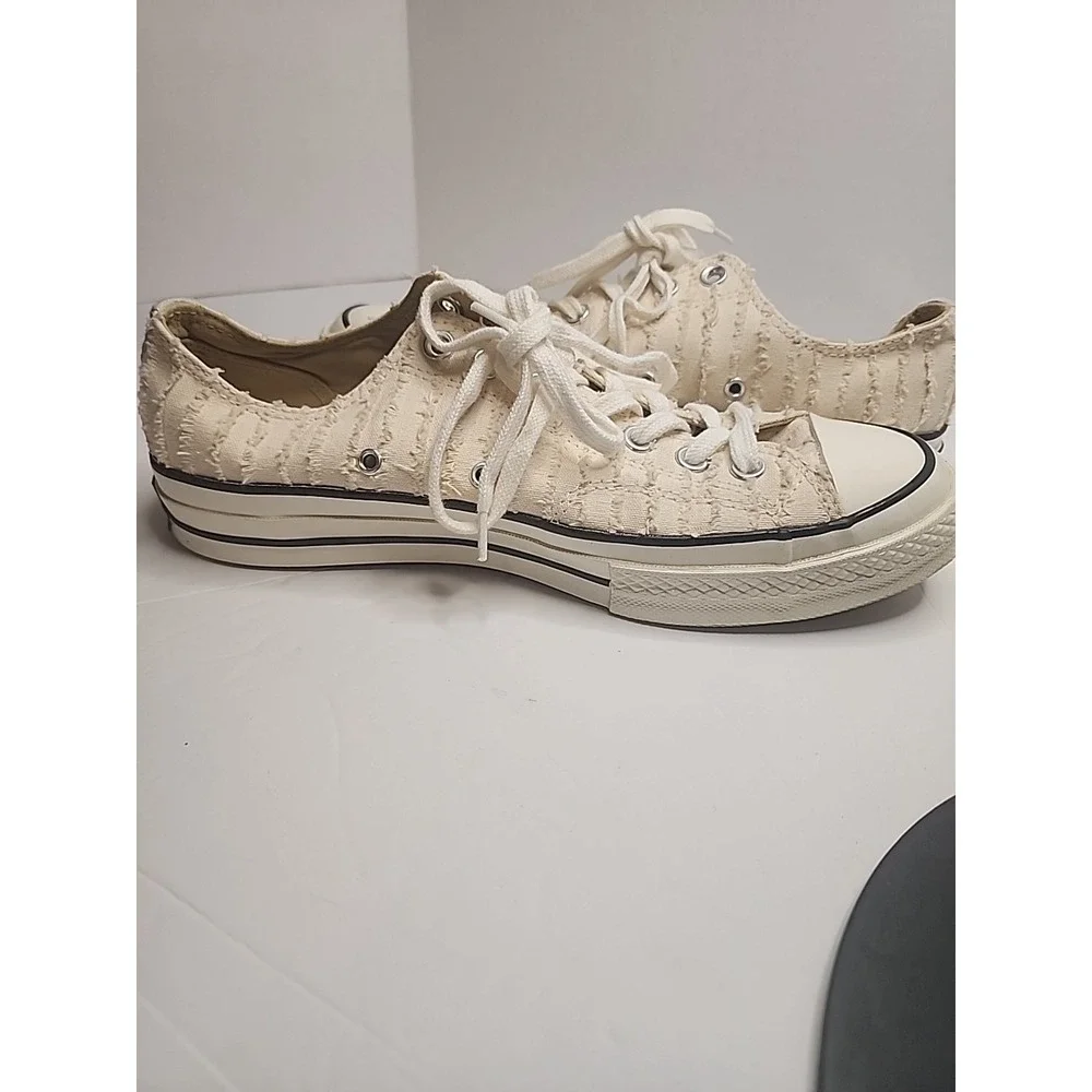 Converse Chuck 70 OX Beige Egret  Shoes Womens‎ 10.5 Textured Low Top Sneaker - Picture 13 of 16